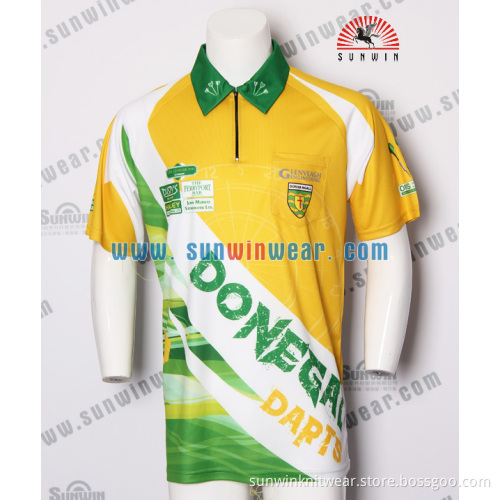oem manufactory custom super quality polyester/coolmax dart team shirt